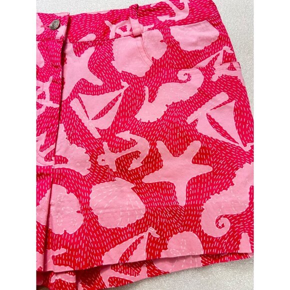 Vintage Lilly Pulitzer Starfish & Seashell Print Pink Shorts size 0 - Picture 3 of 4
